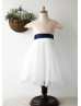 Blush Pink Sequin Ivory Tulle Short Flower Girl Dress 